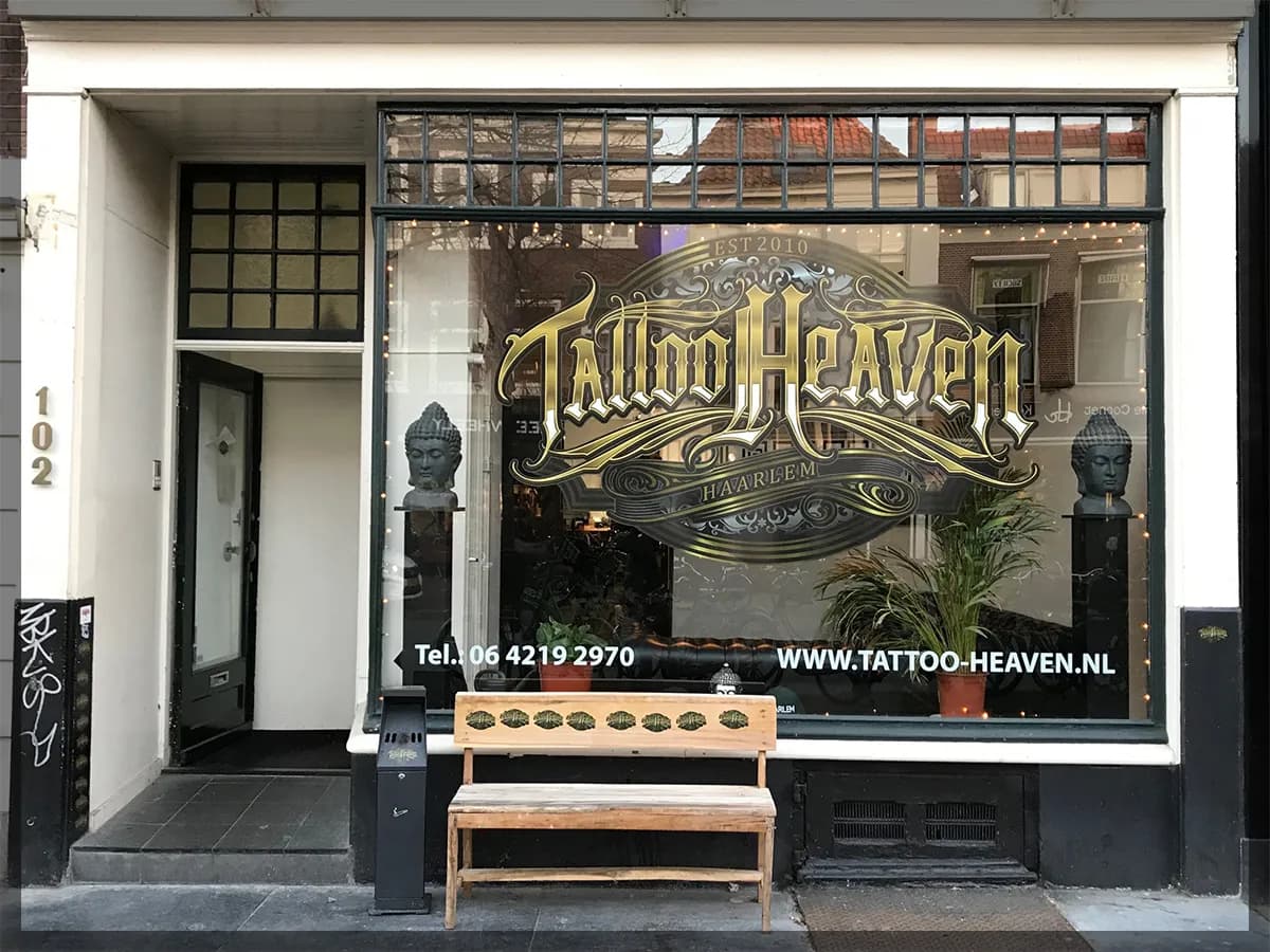 De studio van Tattoo Heaven aan de Gedempte Oude Gracht in Haarlem
